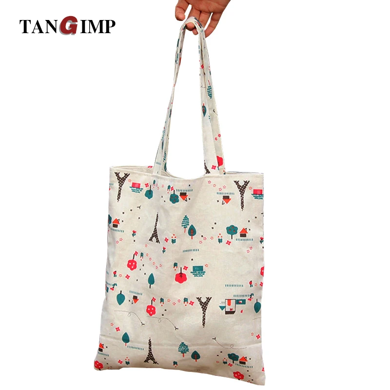 Tangimp дерево башня Сумки хлопок белье Bolsa compra plegable эко Для женщин сумка