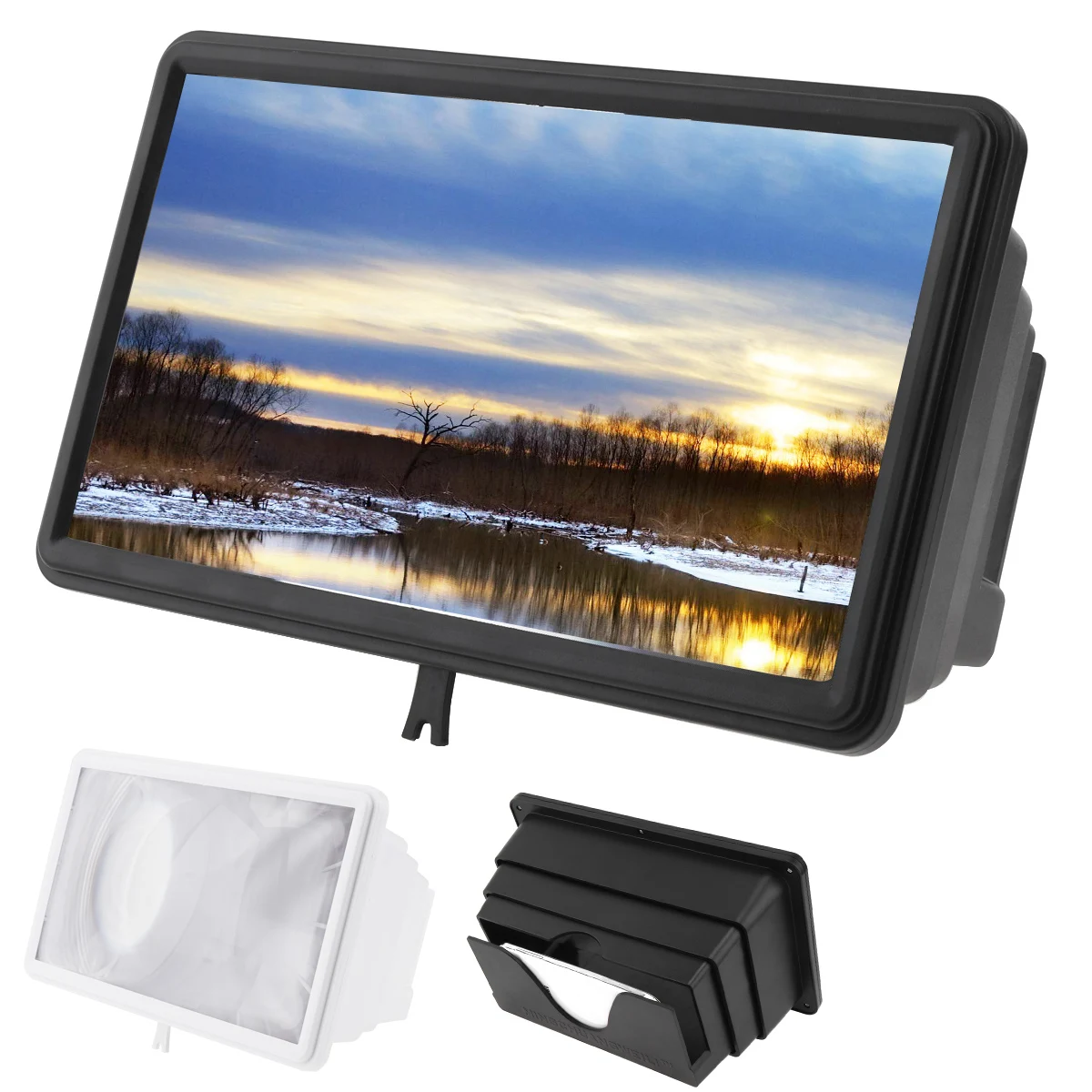 

4X 12 Inch 2 Colors Adjustable Telescopic 3D Video Mobile Phone Screen Amplification Magnifier Support 3 Gear Regulation