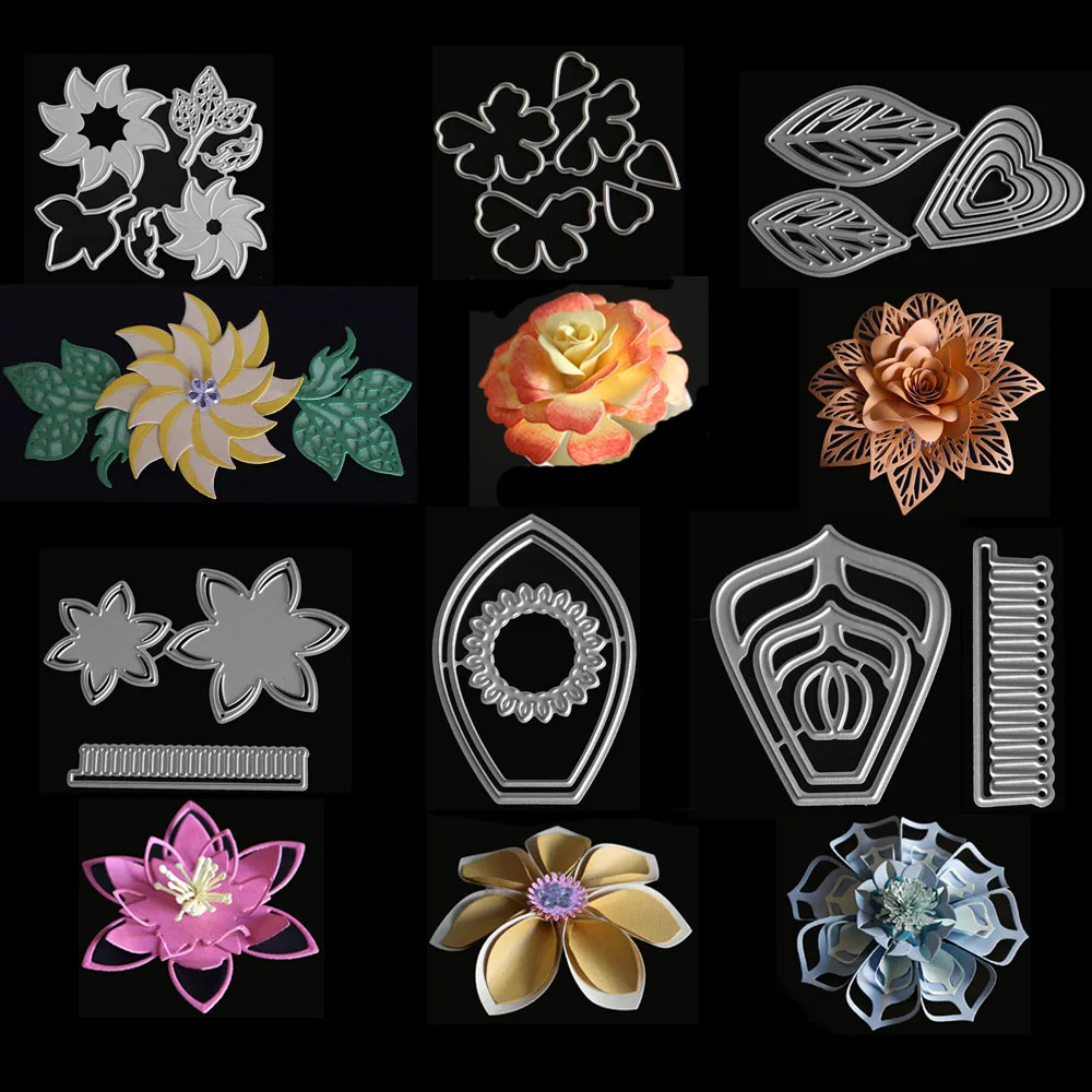 7 Styles Lovely Flowers Metal Cutting Dies for Scrapbooking 2018 New 3D