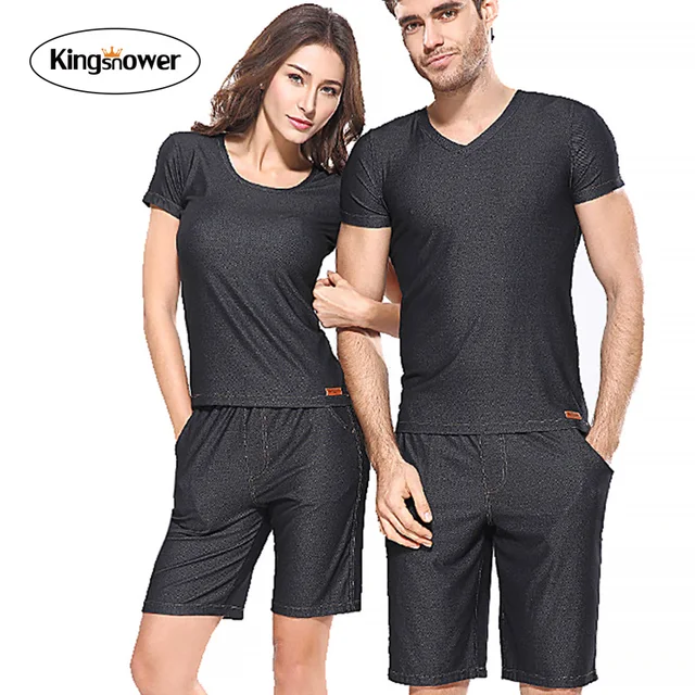 faux denim lounge pants