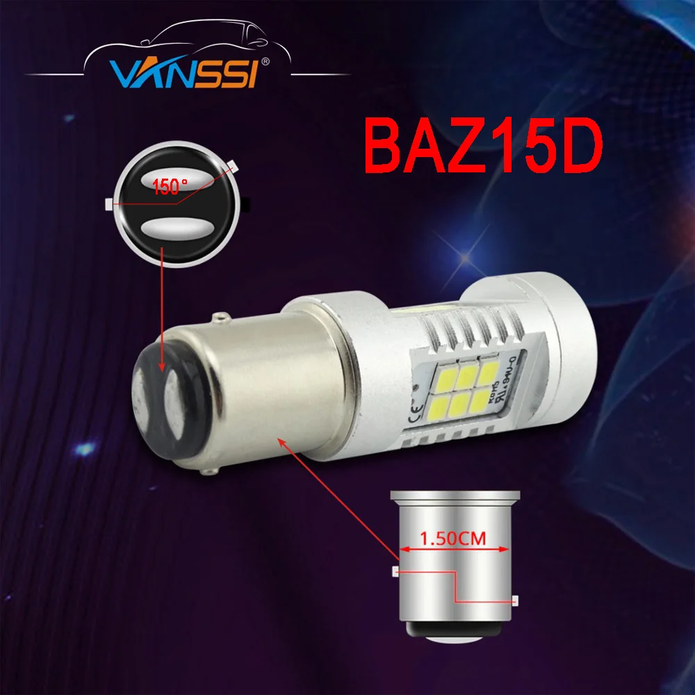 VANSSI 2 шт PY21/5W BAZ15D 1157 светодиодный ные светильник пы Автомобильные светодиодные
