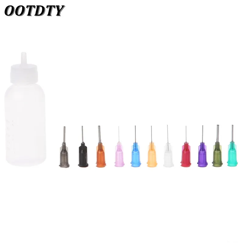 

OOTDTY Transparent Polyethylene Needle Dispensing Dispenser Bottle for Rosin Solder Flux Paste + 11 Needles 30ml