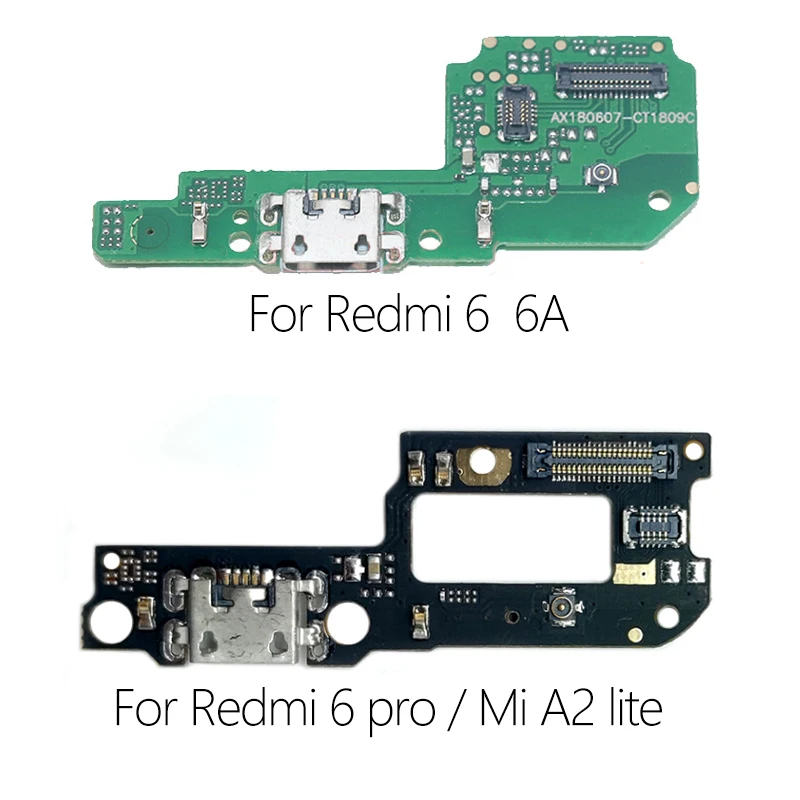 

USB Port Charging Board Tail Plug with Connector Flex Cable for Xiaomi Redmi 6 Pro A2 lite 6 6A Mobile Phone CHB With Microphone