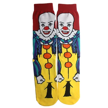 

K175 1 pair Ghost Clown It Personalise Men Cotton Socks Clown Famous Horror Movie Socks Unisex Funny Novelty Socks