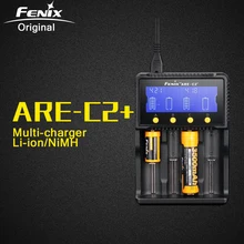 Original Fenix ARE-C2 4 Ranura del Cargador de Batería con Adaptador de Coche de Apoyo AC DC de Carga para RCR123 18650 16340 14500 26650 AA AAA