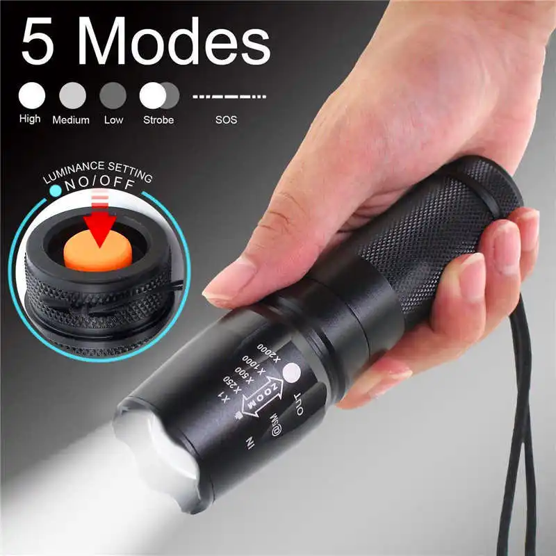 

X800 Tactical Flashlight L2 LED Military Torch kit powerful led flashlight lanterna led recarregavel laser pointer #4S8