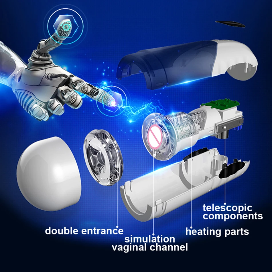 Artificial Vagina Piston Male Masturbator Intelligent Heating Telescopic Sex Machine Girl Sex Moan Sex Toys for Men