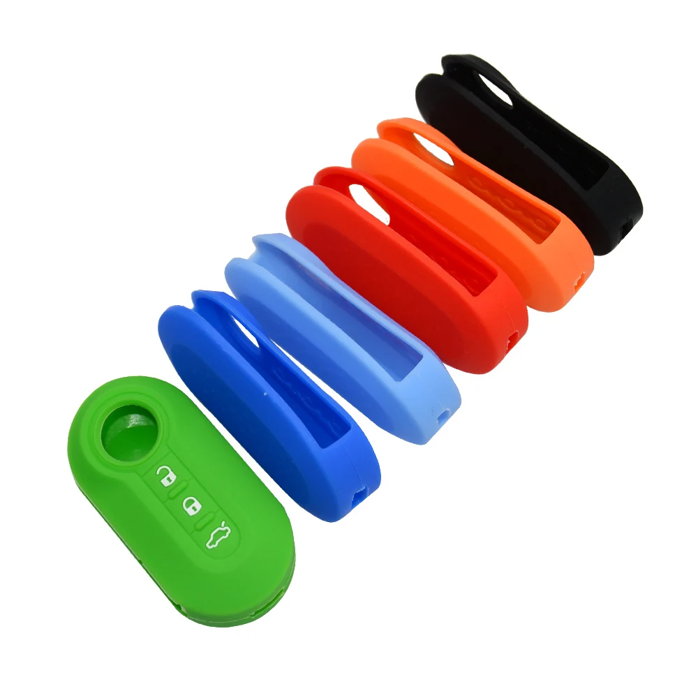 EKIY 1pcs lot For font b Fiat b font 500 Silicone Car Rubber Key Cover Fits