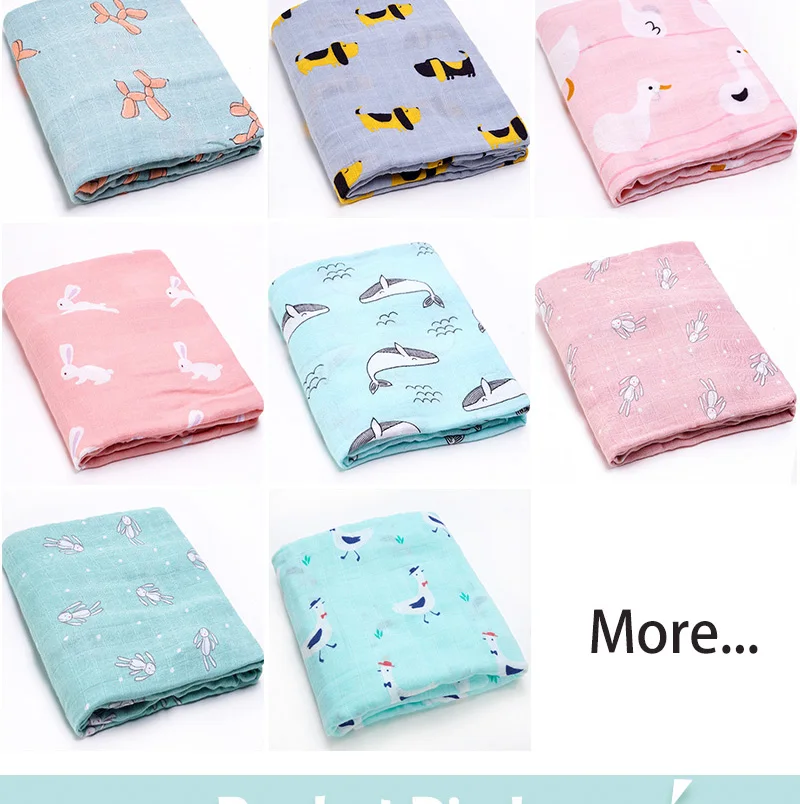 Dropshipping 70%Bamboo 30%Cotton Muslin Diapers Super Soft Baby Blankets Newborn Swaddle Wrap Bebe Baby Bath Towel Bedding Set