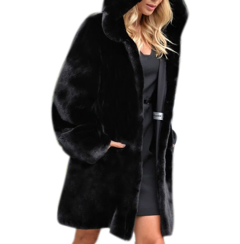 2019 New Women Winter Coat Thickening Artificial Fur