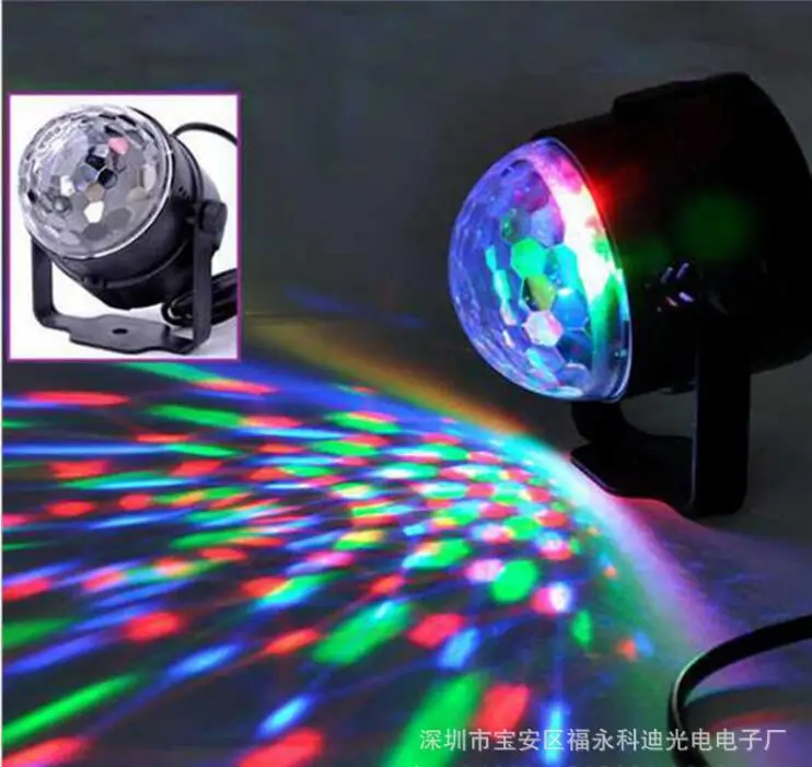 Миниатюрная светодиодная RGB лампа 110 В 220 с хрустальным волшебным шариком