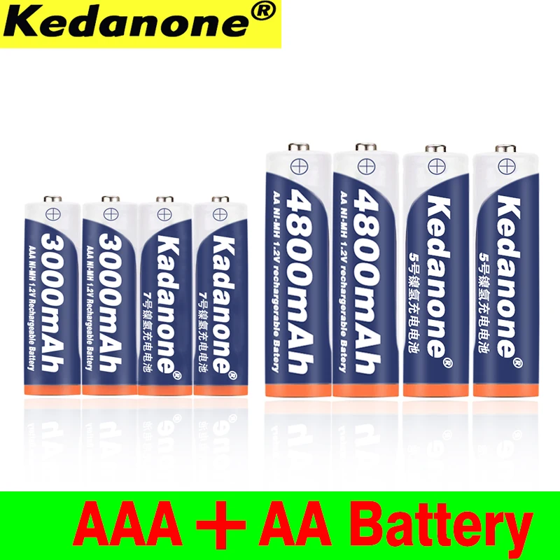 

4~40 pcs AAA 3000mAh + AA 4800mAh 1.2v Ni-MH Rechargeable Battery Free shipping for torch Toys Toys Camera Microphone etc.