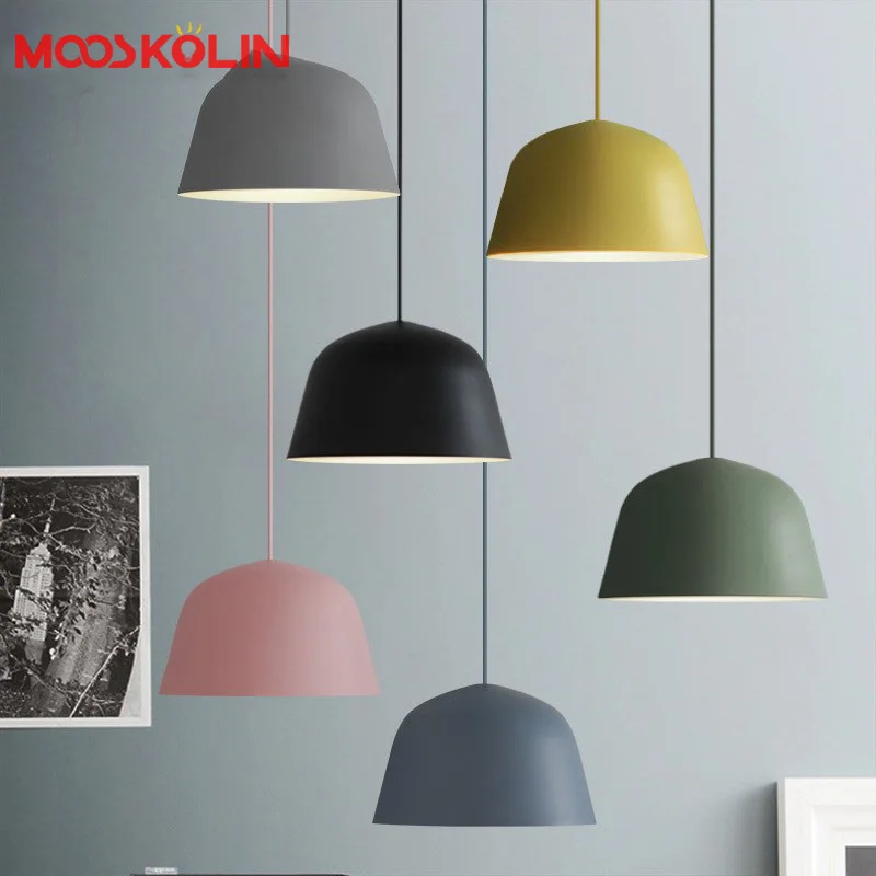

Colored Nordic Aluminum Pendant Light Modern simplicity Pendant Lamp for kitchen living room bar restaurant dining room lighting