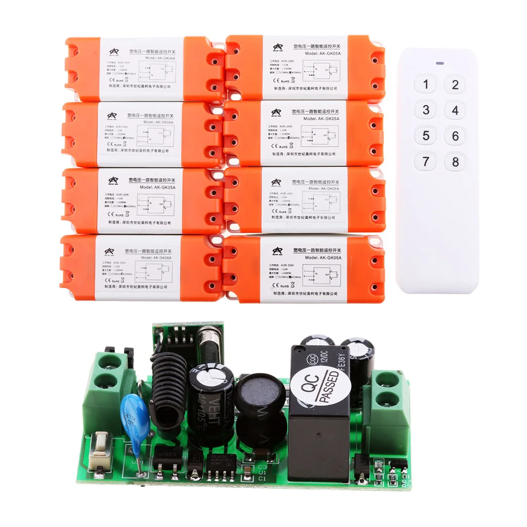 

1 Channel AC85-250V/DC15-120V 10A RF Wireless Remote Control Switch Receiver Home Electric LED Light Motor Controller