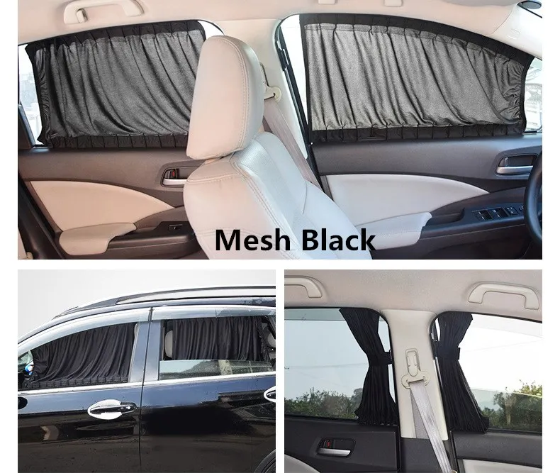 70S Aluminum Alloy Elastic Car Side Window Sunshade Curtains Auto Windows Sun Visor Blinds Cover window foils & solar protection