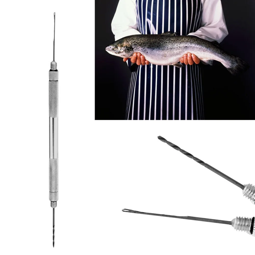 

Hot New Hot 2 in 1 Set Carp Fishing Drill Hook Boilie Hair Rig Hook Baiting Tools