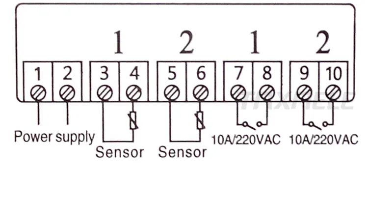 STC-3008, двойной цифровой термостат, регулятор температуры, инкубатор, два релейных выхода, терморегулятор, нагреватель, охладитель 12 в 24 В 220 В