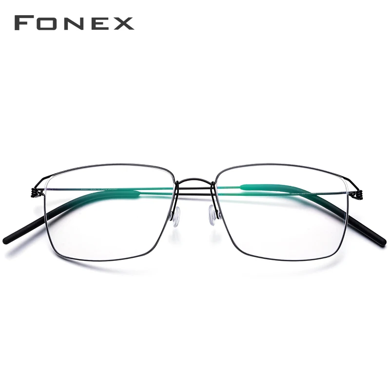 US $28.00 Fonex Titanium Alloy Optical Glasses Men Myopia Korean Eyeglasses Frame New Women Prescription Screwless Eyewear Morten 98624