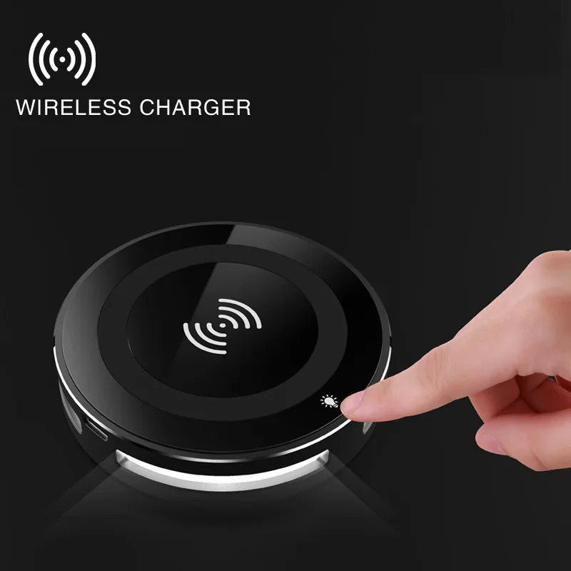 

Newest QI Wireless Charging Pad Fast Charg Smart LED Lighting Wireless Charger for iPhone X 8 8Plus Samsung S8 S8 edge Note 8