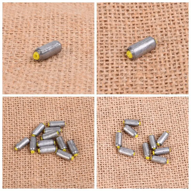 

50pcs/lot Fishing Lead Fall Olive Shaped Sinker Fishhook Connector Opening Mouth Line Weights Round Shot Split