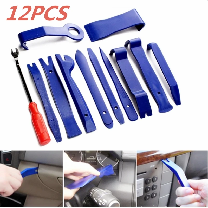 

12pcs Hard Plastic Auto Car Radio Panel Interior Door Clip Panel Trim Dashboard Removal Opening Tool Set DIY Car Repair Tool Kit