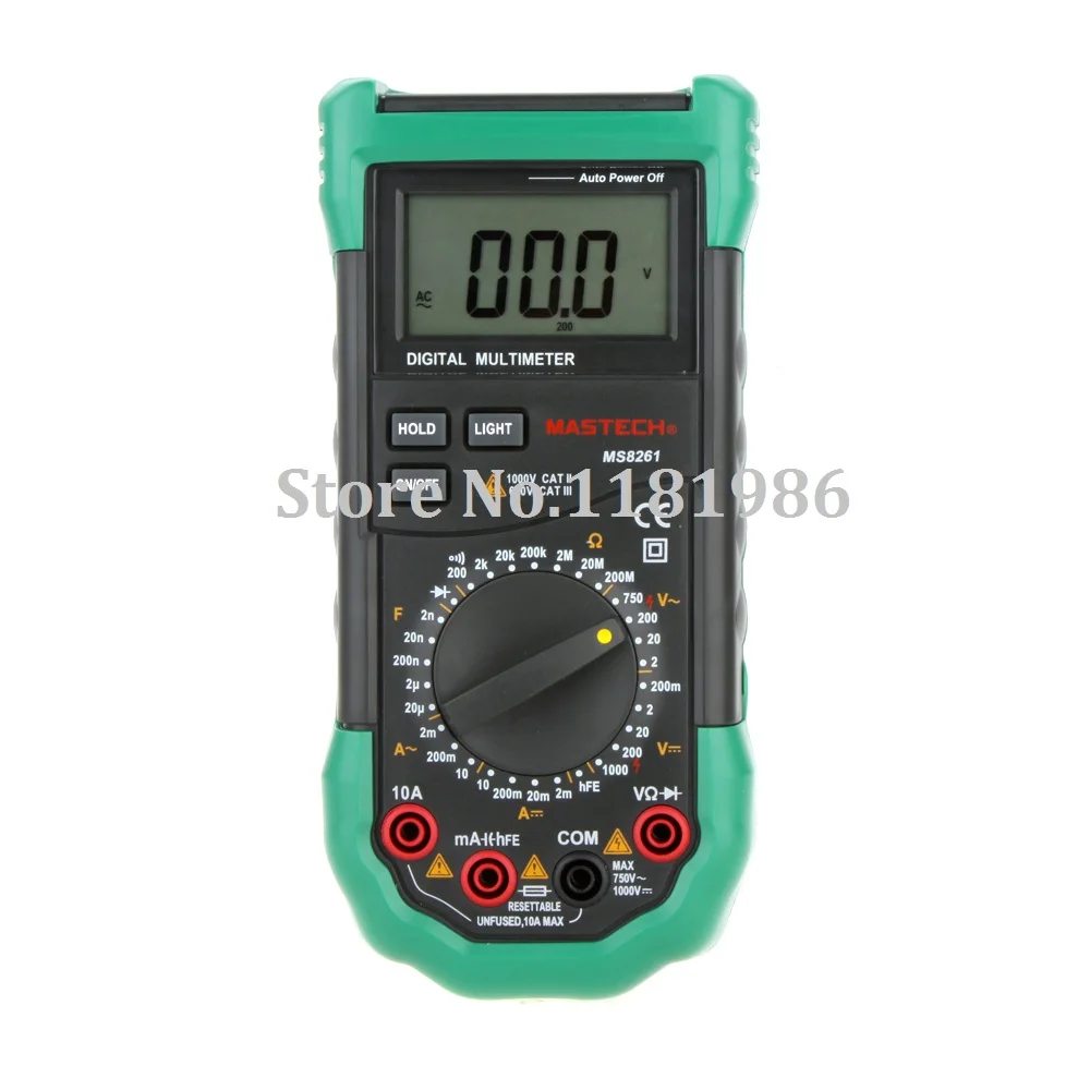 

MASTECH MS8261 Digital Multimeter 3 1/2 AC DC V/ACapacitance Resistance Transistor Tester Meter