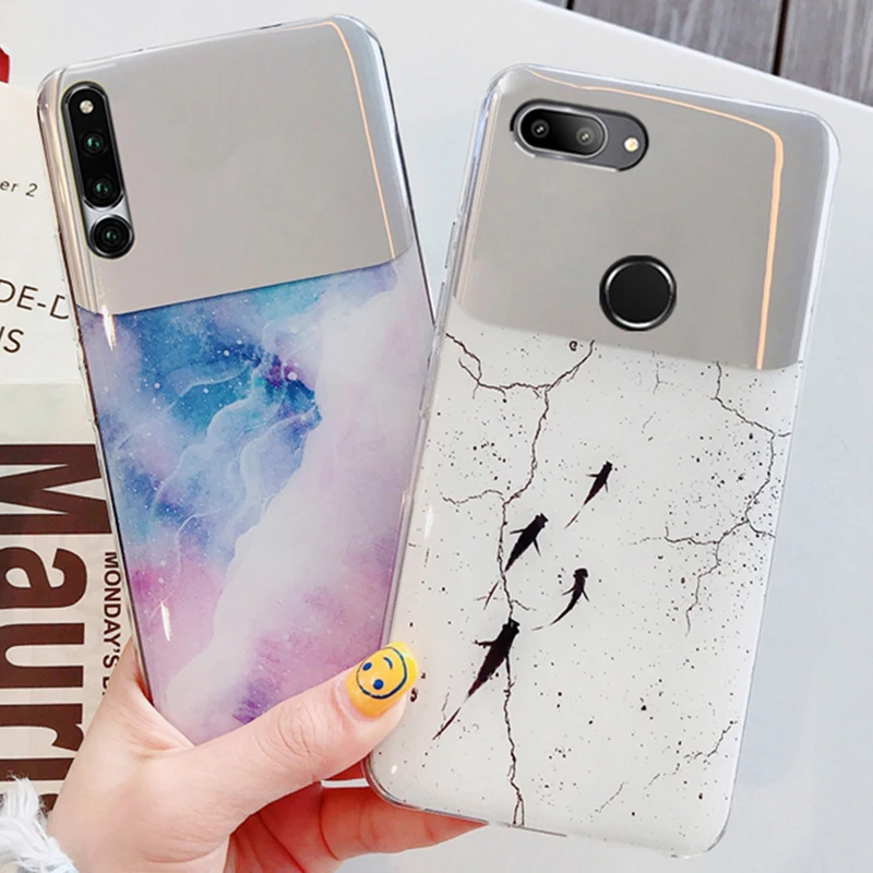Чехол TRISEOLY для Xiaomi Redmi 6 чехол Redmi6 маленькое зеркало рыбка и Цветная мраморная
