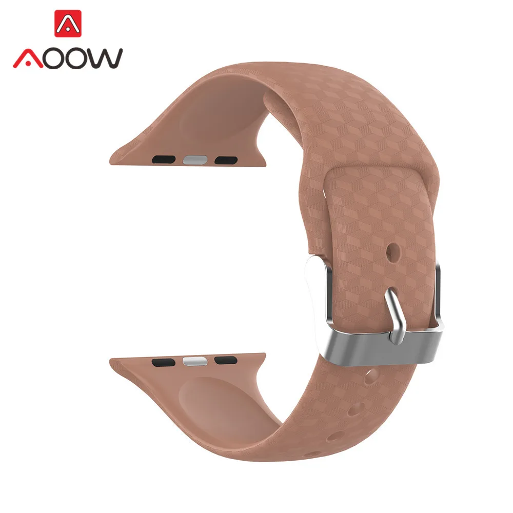 Цветной силиконовый ремешок для часов iWatch Apple Watch 1 2 3 4 40 мм 44 мм 38 мм 42 мм для мужчин и женщин спортивный ремешок для мужчин - Цвет ремешка: Brown