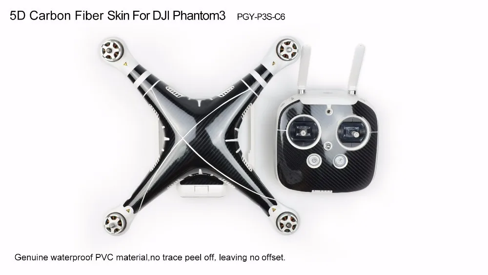 PGY DJI Phantom 3 Accessories Phantom3 Stickers 3M Graphic Wrap Skin Skins Decals Quadcopter Drone Parts