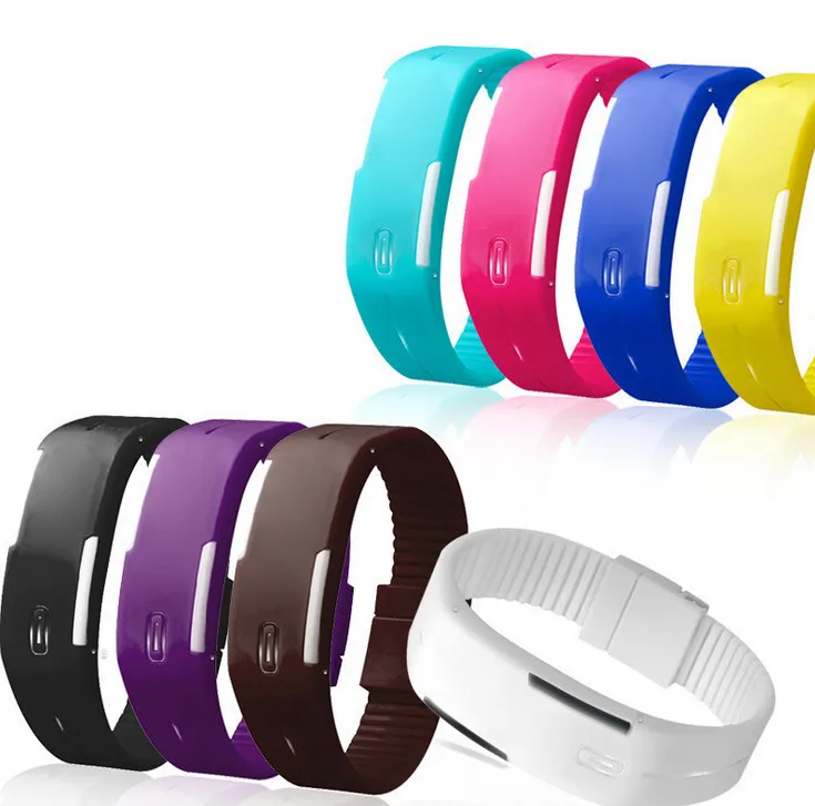 2017 New Fashion LED Watch Women Men Sports Watches Silicone Candy Multicolor Touch Screen Digital Bracelet Wristwatch Relogios