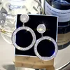 Fashion Shining Circle  Earrings Precision Inlay Gold Silver Color Color Rhinestone Earrings for Women Wedding Party Jewelry ► Photo 1/6