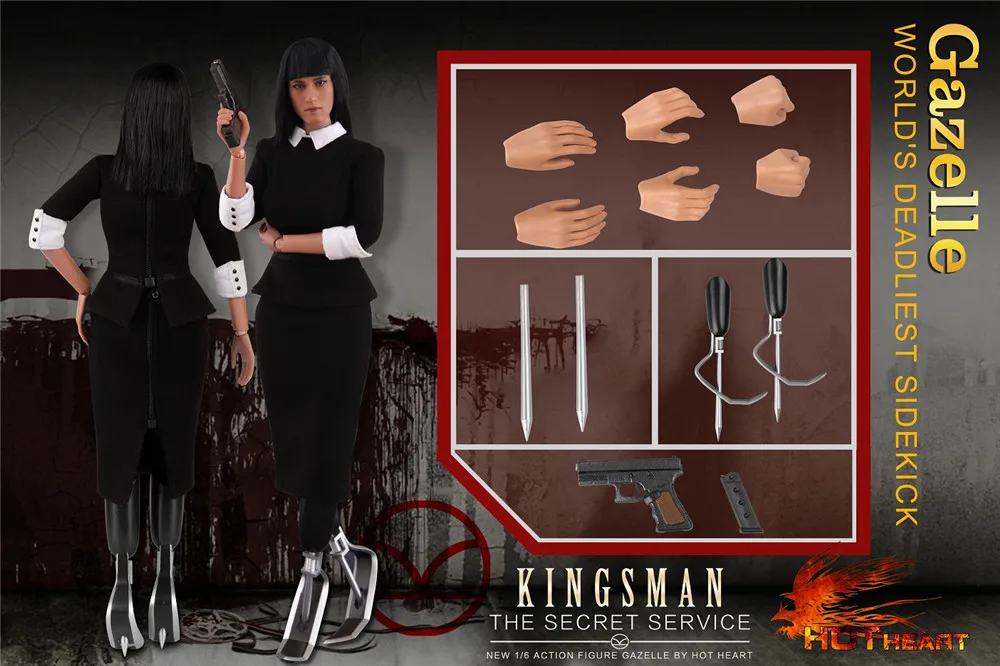 Популярная фигурка женщины убийцы из фильма сердце Kingsman The Secret Service Газель 1/6|1/6