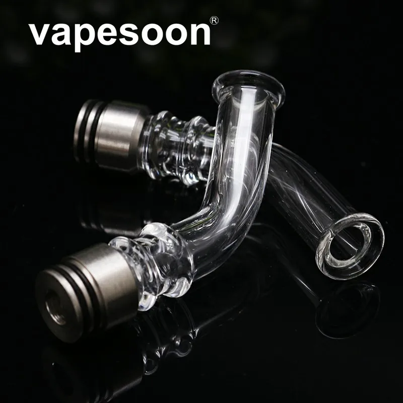 

VapeSoon 510 / 810 Long Glass Drip Tip pipe mouthpiece Clear Color 10pcs/box