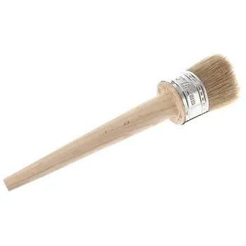 

20/25/30mm Round Long Chalk Paint Wax Brush Natural Bristles Wooden Handle Painting Waxing Specialty round paint brush
