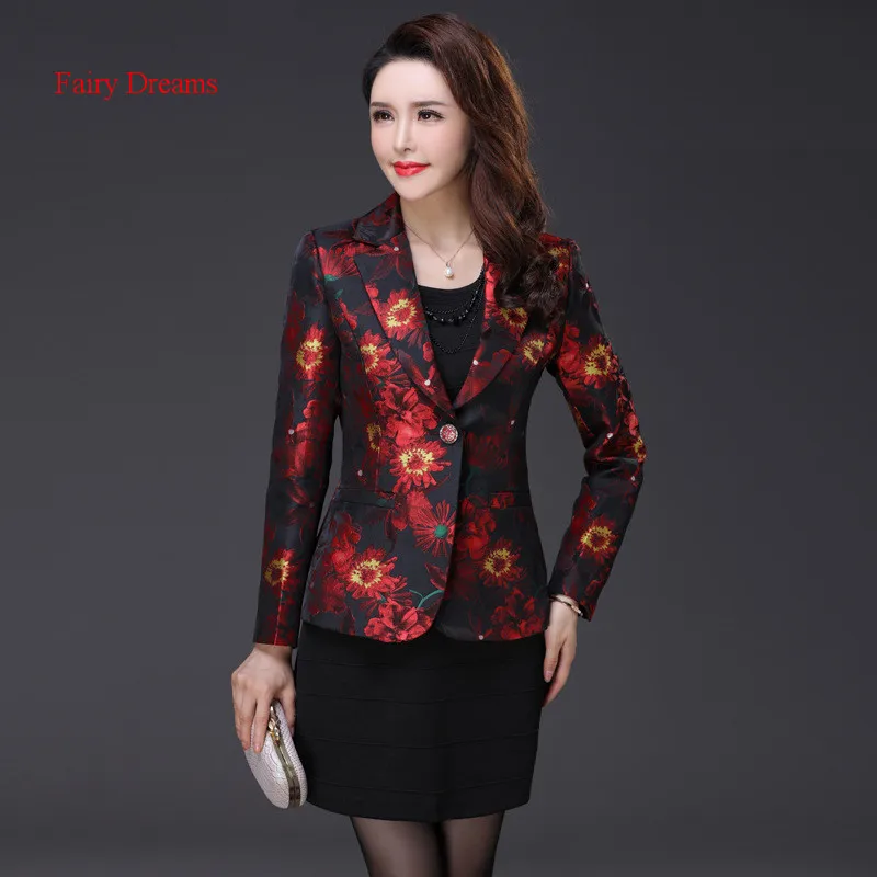 Fairy Dreams font b Women b font Blazers Red Golden Coat Plus Size font b Jacket