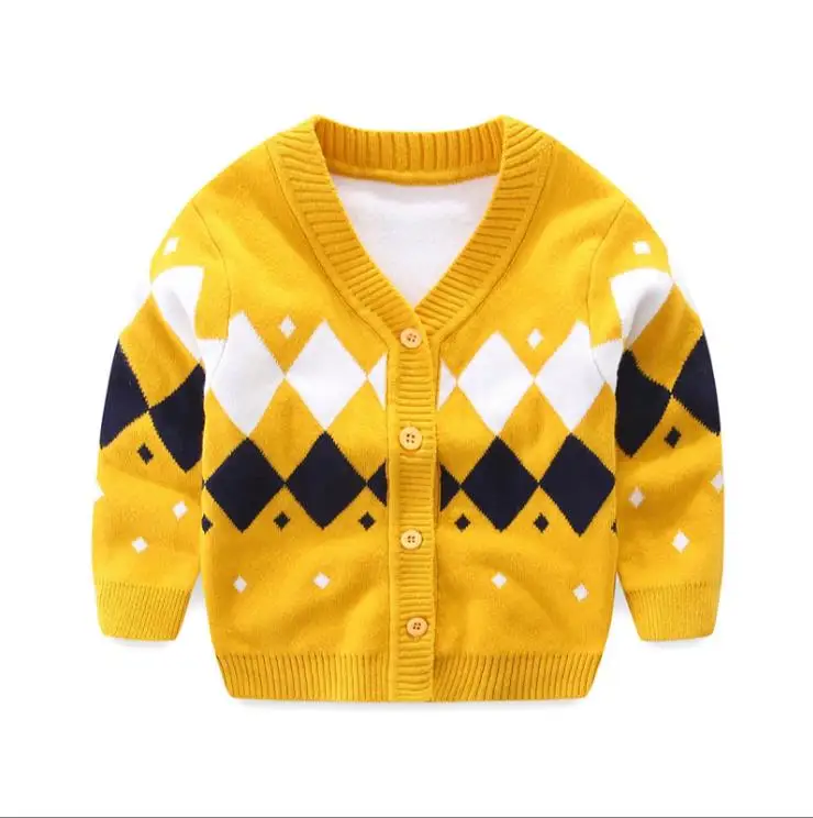 Хлопковый свитер для малышей 0-1 лет; кардиган с воротником для новорожденных; трикотажное утепленное пальто