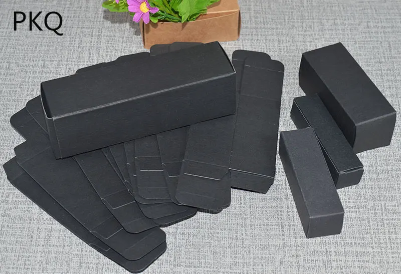 

100pcs/lot Free Shipping Small Gift Box Cosmetic Essential oil Bottle Lipstick Perfume Packaging black Kraft Paper tube Boxes