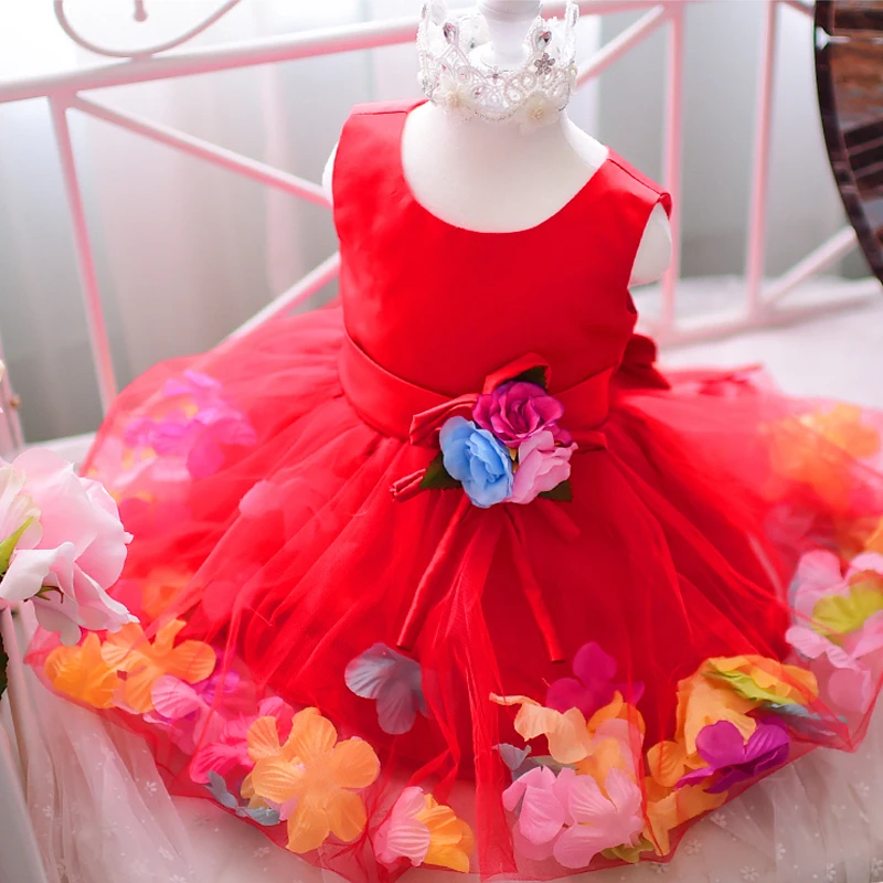 

FASHION GIRL SUMMER SLEEVELESS DRESS FLOWER EDGED HEM BALL GOWN DRESSES GIRL SUMMER CLOTHES L108