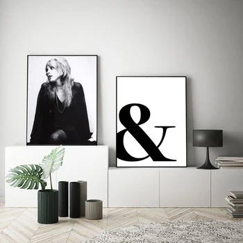 

Black And White Figure Canvas Painting Ampersand Nordic Wall Art Poster Prints Fashion Picture For Living Room Home Decor