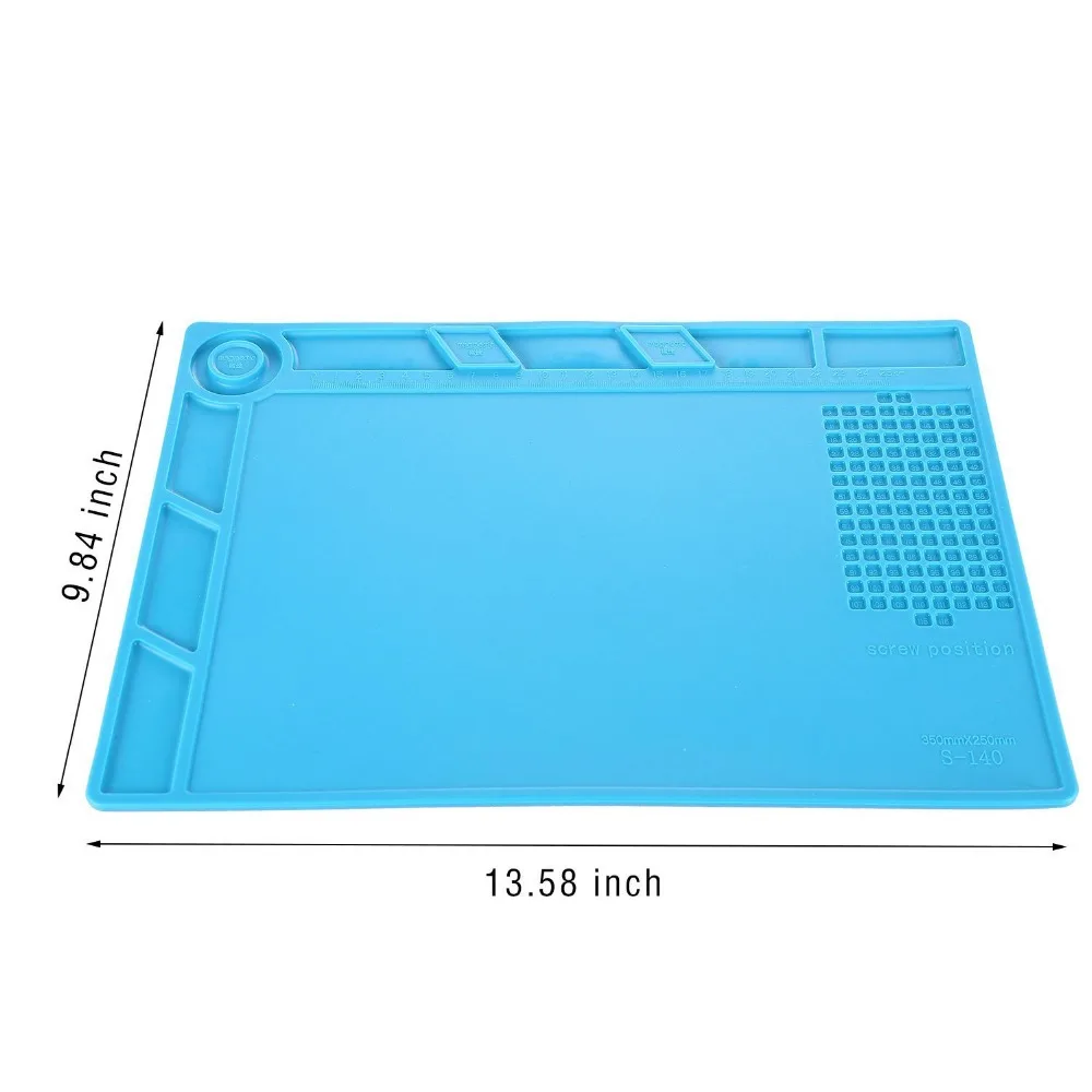 

Hot 35x25cm Magnetic Screw Repair Mat Heat Insulation Silicone Repair Tools Desk Mat BGA Soldering with Screw Keeper for iphone