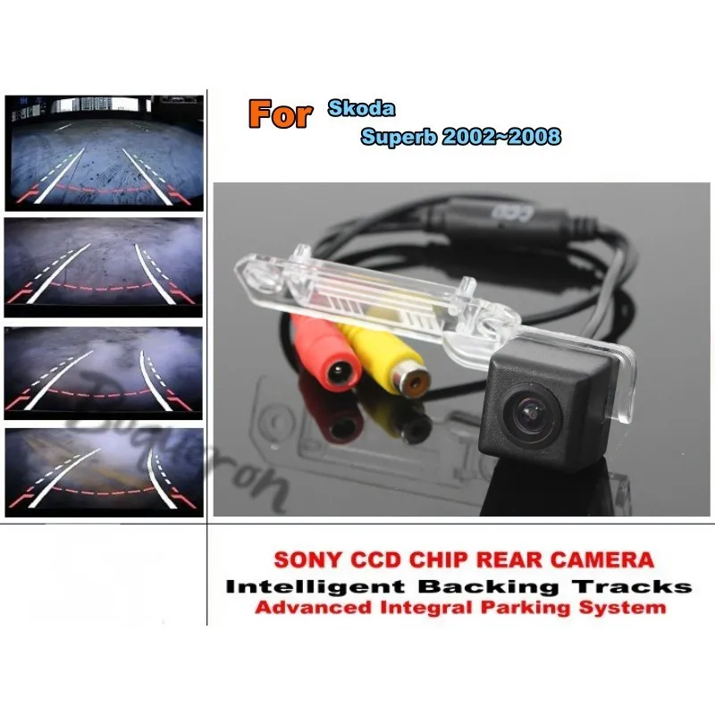 

For Skoda Superb 2002~2008 Smart Tracks Chip Camera / HD CCD Intelligent Dynamic Tragectory Parking Car Rear View Camera
