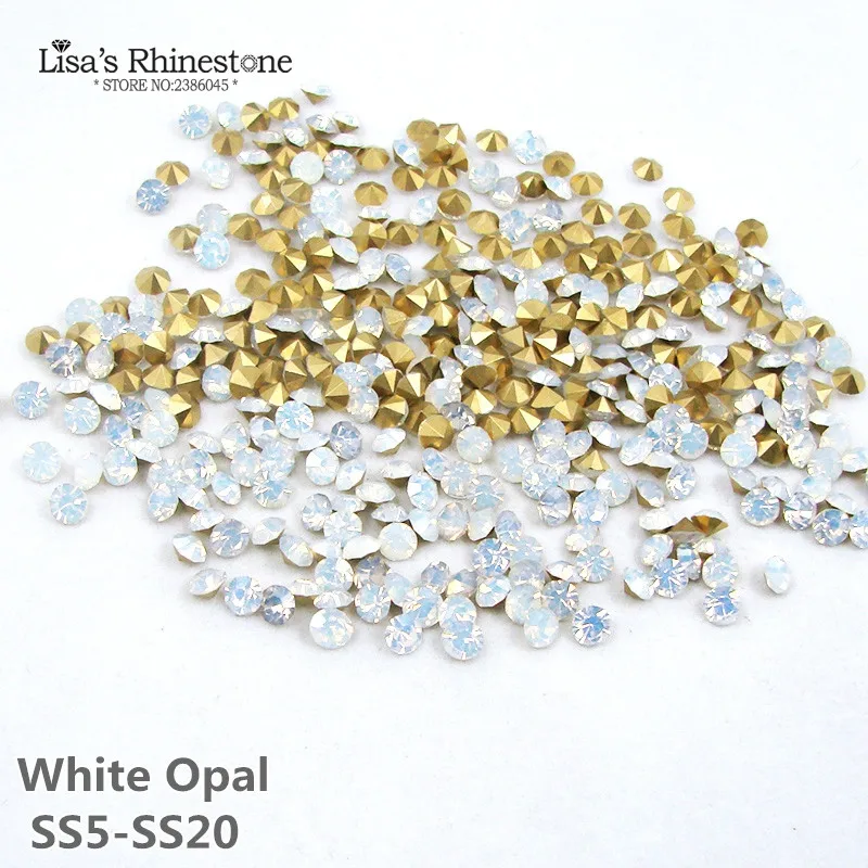 

Mix Size White Opal SS5-SS20 Point Back Rhinestones Glass Round Nail Art Strass Crystal Stones For DIY Jewelry Decoration