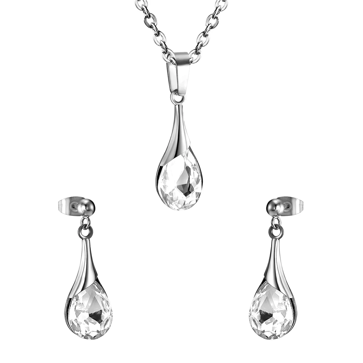 Комплект из колье и серёг LUXUISTEEL ожерелье нержавеющей стали в форме шипа с