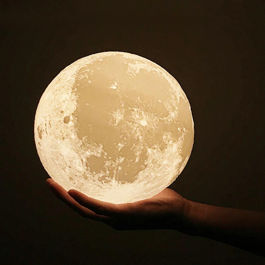 

3D Moon Lamp Decoration Luna Light With 16 Colors Remote Control Rechargeable 2 Colors Touch Creative Gift for Children/Friends