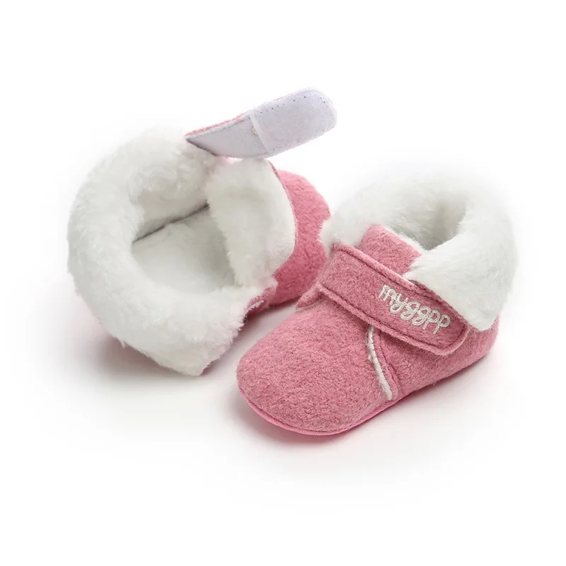 Детские сапоги для девочек зимние манжеты плюс бархатная теплая обувь плюс бархатная Имитация кожаные ботинки для младенца