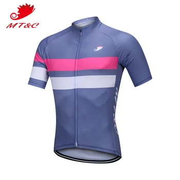 

MT&C Man Cycling Jersey Purple Stripes Breathable Clothes Quick Dry Polyester Bicycle Summer Sportswear Pro Teams Bike Clothes