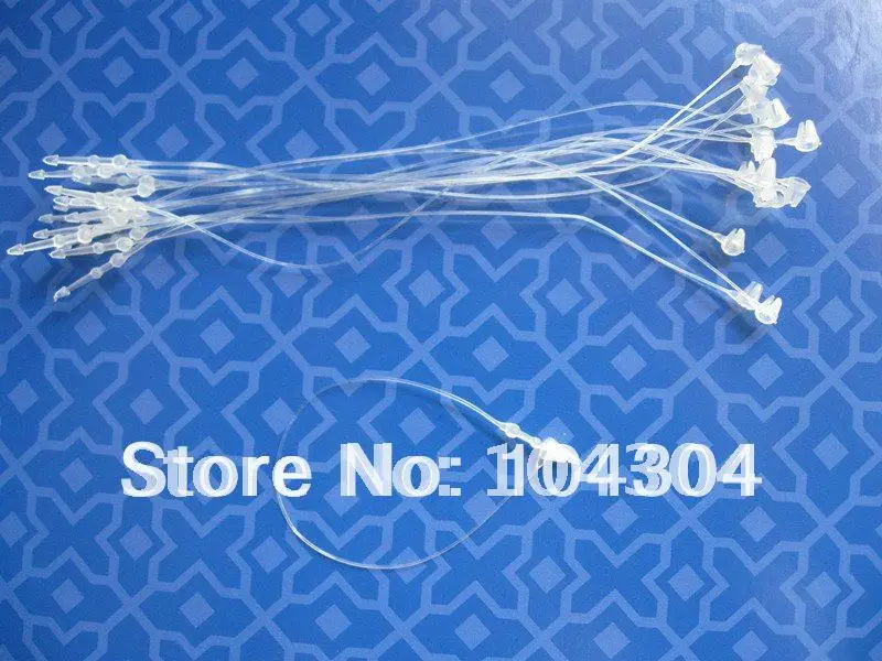 400pcs /lot Snap Lock Pin Security Loop Plastic Tag Fastener 5"(125mm