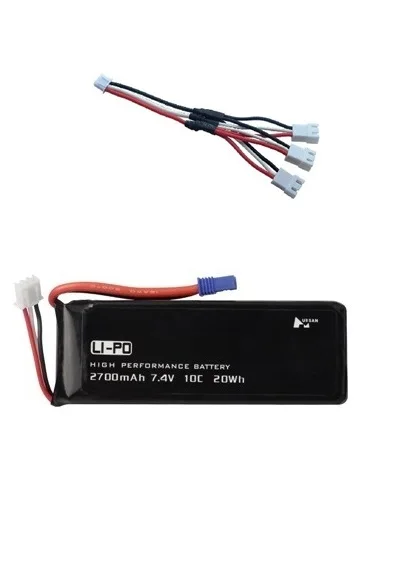 Для Hubson H501W H501S H501C 7,4 V 2700mAh 10C lipo батарея и зарядное устройство для RC Qaudcopter Дрон Запчасти 2s 7,4 v батарея - Цвет: Цвет: желтый