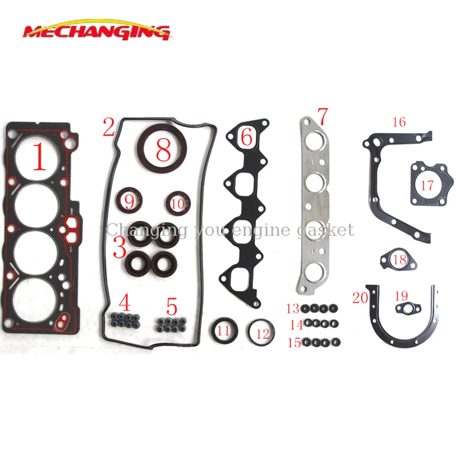 

customized LOGO For TOYOTA COROLLA CARINA SOLUNA SPRINTER 1.5L Engine shim 5AFE Full set engine seal overhaul gasket 04111-16221