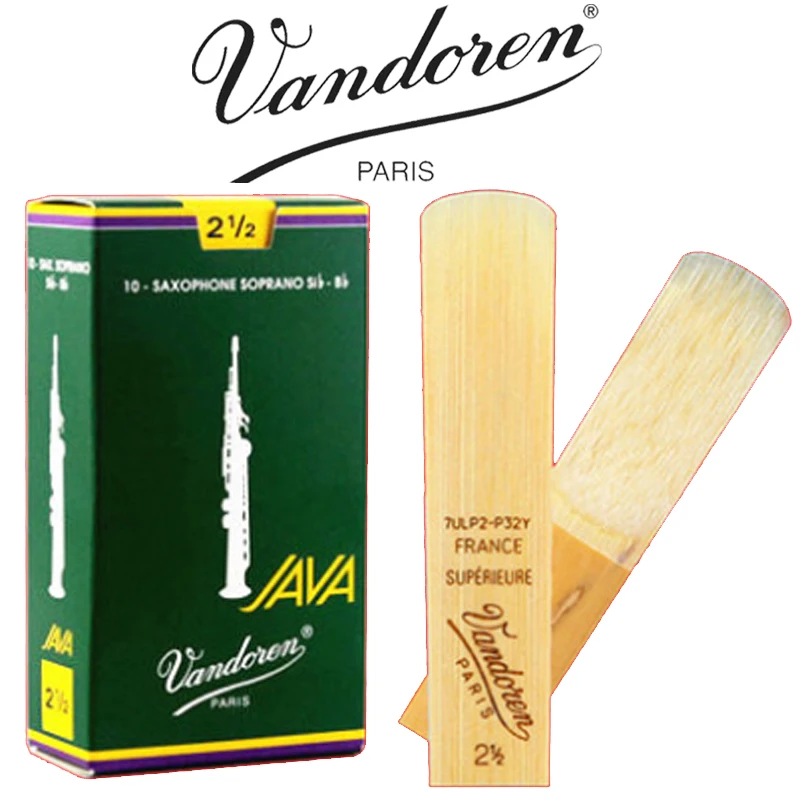 Фирменная новинка оригинальный Vandoren сопрано REEDS Java Reeds зеленый коробке 2 5 3 | Спорт